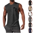 thumbnail image 1 of Qertyioot Men's Big & Tall Pullover Round Neck Sports Tank Sleeveless Tops, 1 of 6