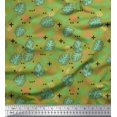 thumbnail image 1 of Soimoi Silk Fabric Geometric Sign,Clover & Monstera Leaves Printed Fabric 1 Yard 42 Inch Wide, 1 of 3
