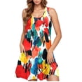 thumbnail image 5 of Ovzne Robes d'Été pour Femmes 2025 Robe de Plage Femmes Décontractée Grande Taille Sans Manches Col Rond Imprimé Robe Courte Robe d'Été Imprimée Liquidation, 5 of 5