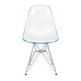 thumbnail image 2 of LeisureMod CR19WBU2 Cresco Moulée Chaise d'Appoint Eiffel 2 Tons - Blanc et Bleu - Lot de 2, 2 of 6