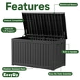 thumbnail image 3 of EasyUp Coffre de Terrasse en Résine de 230 Gallons, Coffre de Rangement Extérieur Verrouillable pour Meubles, Outils de Jardin et Rangement d'Outils, Boîtes de Rangement Extérieures Étanches (Noir), 3 of 7