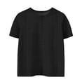 thumbnail image 4 of MeetoTime T-shirt à Col Rond à Manches 3/4 Uni pour Enfants, Décontracté, Ample, Printemps Été, pour Garçons et Filles, 4 of 4
