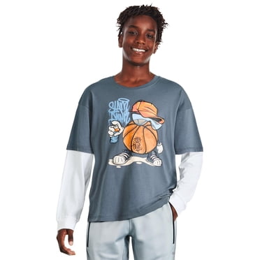 Athletic Works Boys' Long-Sleeve Fooler T-Shirt