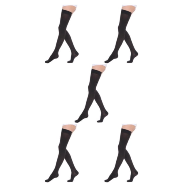maskred Soft And Comfortable Tights High Stocking Stretchy Warm Fashionable Easy To Wear Nylon Compression Stockings Toe wrapping - black L 5Set