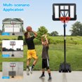 thumbnail image 4 of Portable Basketball Hoop Outdoor, 5.2-10 Ft Height Adjustable Basketball Hoops & Goals with 44" Shatterproof Backboard and 18" Basket Rim for Kids, Teens, Adults, 4 of 8