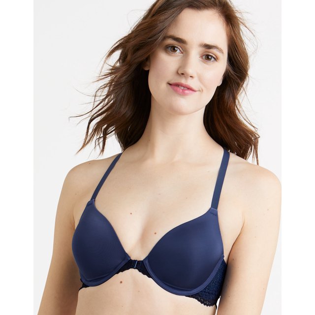 Maidenform Womens Pure Genius T-Back Bra with Lace, 34B, Navy EclipseBlack