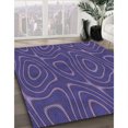 thumbnail image 3 of Ahgly Company Machine Washable Indoor Round Transitional Dark Slate Blue Purple Area Rugs, 8' Round, 3 of 7