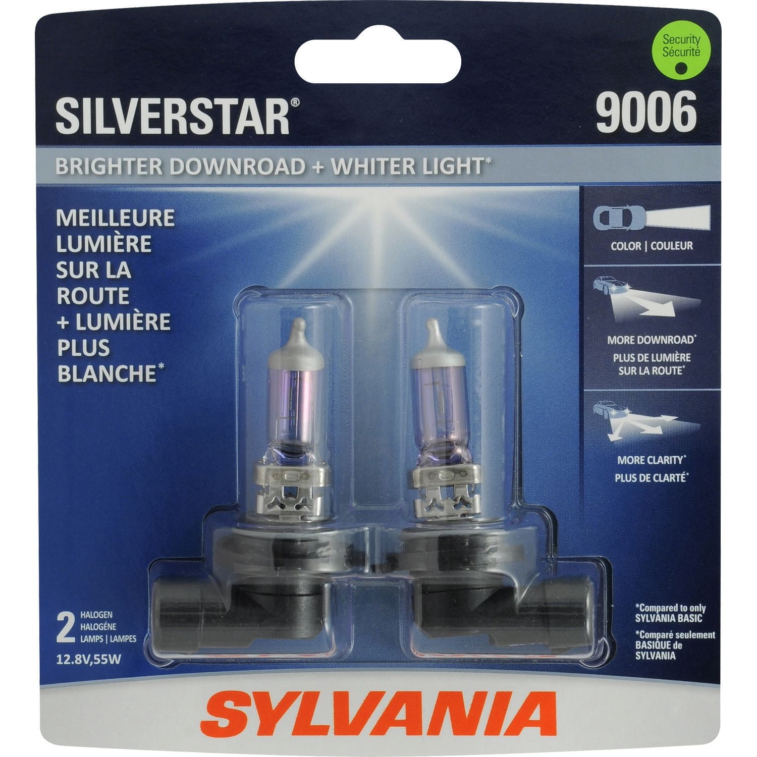 Phares halogènes SilverStar 9006 de SYLVANIA