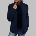 thumbnail image 2 of Pompotops Mode Femme Manches Longues Confortable Hauts Amples Poche Long Manteau Blouse Liquidation, 2 of 6