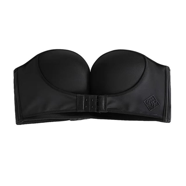 Ruiboury Strapless Front Closure Bra Easy To Wear Three-Level Front Buckle Side Support black 40/90E