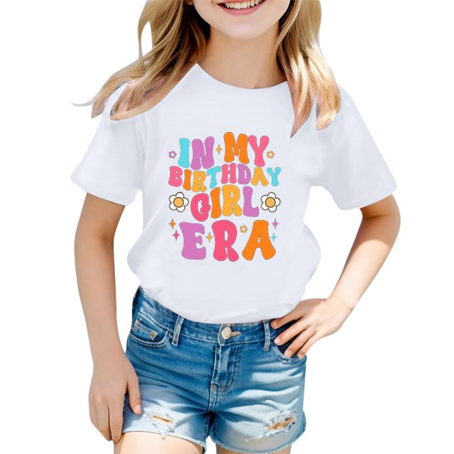 Hauts Enfants Étagère Soutiens-Gorge Filles Mode Décontractée Lettre Col Rond Manches Courtes T-Shirt Top3