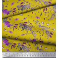 thumbnail image 3 of Soimoi Jaune Popeline de Coton Tissus Insectes, Roses et Feuilles Tissus Imprimés par Yard 42 Pouces de Large, 3 of 3