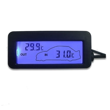 1 Pcs Thermomètre Numérique LCD 12V pour Voiture, Jauge de Température Intérieure/extérieure, Compteur