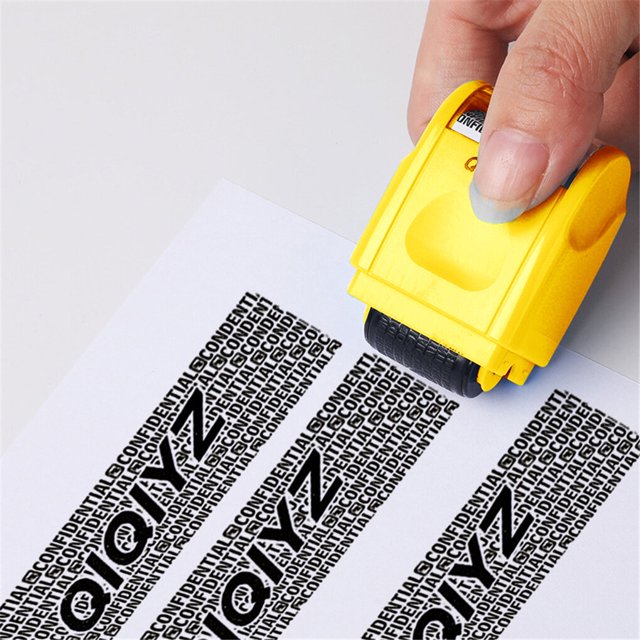 Confidential Roller Stamps Protection Personal Information Confidential Address Blocker; Identity Blocker Privacy Smear Theft Guard Ink Tools Security Rollers Yellow
