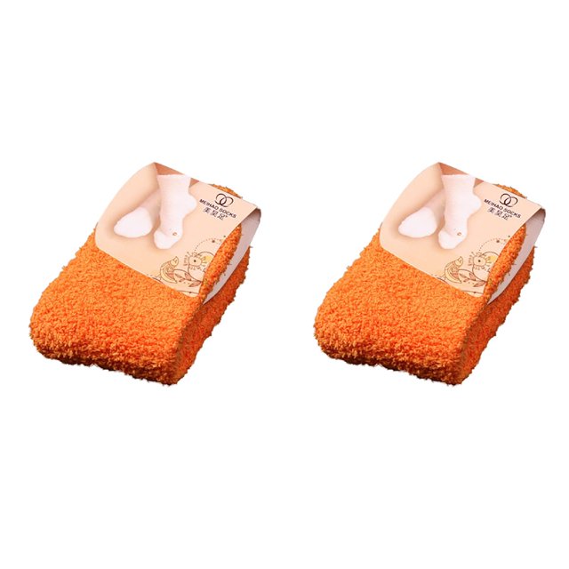 (2-Pack) Kcodviy Home Women Girls Soft Womens Compression Socks Bed Floor Socks Fluffy Water Socks Warm Winter Pure Color