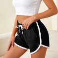 thumbnail image 1 of Womens Athletic Shorts Running Color Block Shorts with Pockets and Drawstring (Black M), 1 of 4