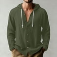 thumbnail image 2 of RXMEKW Cardigan à Capuche Uni pour Hommes avec devant à Boutons et Manches Longues, 2 of 9