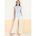 thumbnail image 4 of INSPIRE CHIC Women's Ruffled Crew Neck Sleeveless Pleated Blouse Top, 4 of 6