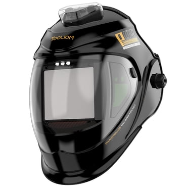 TOOLIOM Auto Darkening Welding Helmet with Light, 1/1/1/1 Large Viewing 4.31" x 3.81" True Colour Welding Mask Shade 4/5-9/9-13 Solar/Rechargeable Battery Powered