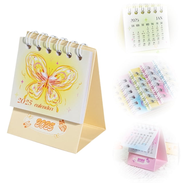 2025 Monthly Desk Calendar Planner, Mini English Countdown Schedule for Office School Home Organization