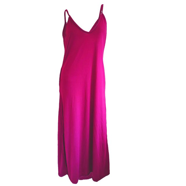 Gspmoly Robes d'Été pour Femmes, Mode Féminine Décontractée Couleur Cordon Sans Manches Col en V Robe avec Poches Robes de Vacances pour Femmes Économies