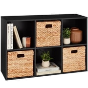 Best Choice Products 6-Cube Storage Organizer 11in Shelf Opening Bookcase Display Shelf Customizable w/ 3 Removable Back Panels - Black