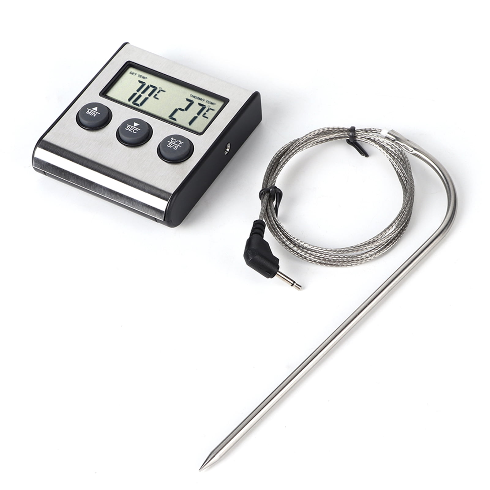 Thermomètre à viande, thermomètre numérique pour barbecue de cuisine, thermomètre pour grillades de viande avec fonction minuterie