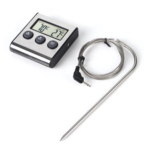 Thermomètre à viande, thermomètre numérique pour barbecue de cuisine, thermomètre pour grillades de viande avec fonction minuterie