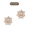 thumbnail image 1 of 2 Pieces Hairpin Headdress Flat Back Non-perforated Design Shiny Rhinestones Beautiful Pearl Flower Buckle for Dancing Party Type 6, 1 of 7