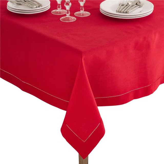 SARO 6301.R60S Nappe à Bordure Classique à Ourlet Carré de 60 Po Rouge
