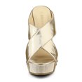 thumbnail image 2 of BLISSFUL STEP Women's Linen Platform Slide Wedge Open Toe Sandals, 2 of 7