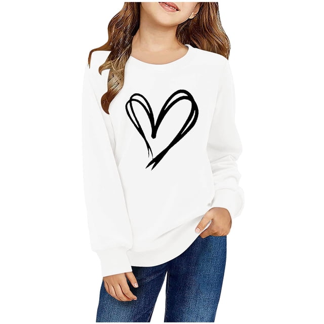 vdgthytj Chandail en Molleton pour Garçons et Filles, Imprimé Col Rond, Manches Longues, Blouse Graphique 2-10 Ans