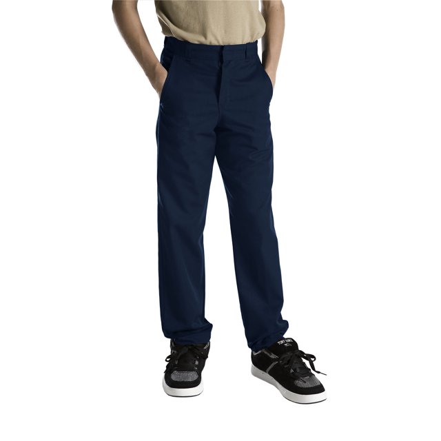 Dickies Boys Classic Fit Straight Leg Flat Front Pants, 4-7, 5, Hunter Green