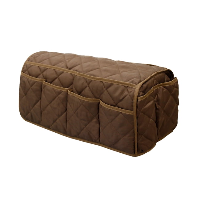 Generic Multi-Pocket Sofa Arm Organizer in Coffee - Durable Polyester Storage Bag for Home, Office & Travel, Fits Most Chairs & Recliners