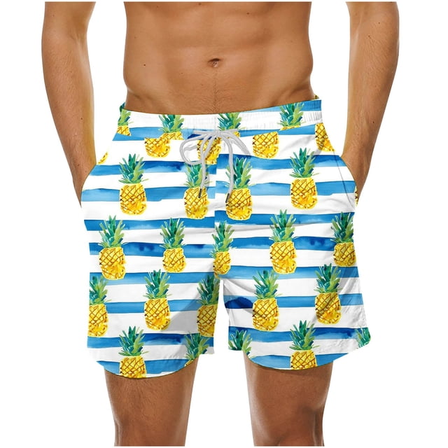 Men's Big&Tall Swim Trunks, Men's Swim Trunks Board Shorts Quick Dry Mens Swimming Trunks with Pockets Tropical Shorts for Men S-5XL Bathing Suits Woman Clearance