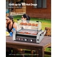 thumbnail image 2 of VEVOR Electric 18 Hot Dog 7 Roller Commercial Grill Cooker Machine Cover 1050W, 2 of 9
