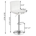 thumbnail image 4 of Set of 2 Bar Stool, Comfortable Swivel Adjustable PU Leather Bar Chair with Backrest, Soft Cushioned Seat, Footrest, Sturdy Metal Frame, Barstools for Kitchen, Pub (Black, White, Brown, Red), 4 of 8