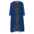 thumbnail image 4 of Pisexur Robes pour Femmes Ensemble Deux Pièces Robe Décontractée Robe Élégante en Chiffon 1 Pce Dress+1 Pce Cardigan Floral Ajusté Ample, 4 of 6
