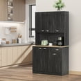 thumbnail image 2 of HOMCOM Modern Buffet with Hutch, Kitchen Cabinet with Storage Cupboard, 2 of 9