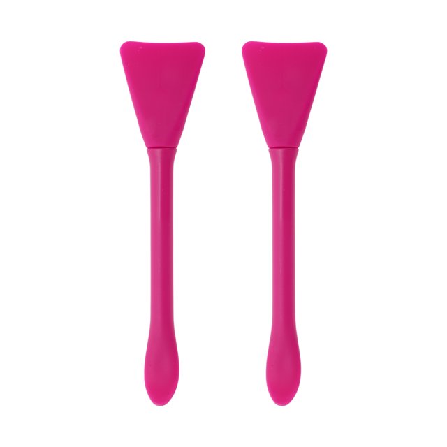Unique Bargains 2 Pcs Multifunctional Facial Mask Brush Rose Red