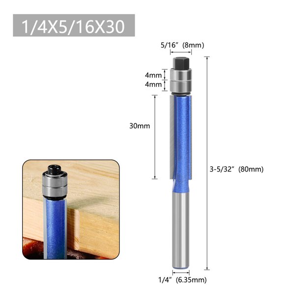 Industrial Quality Woodworking Flush Trim Bit Router Bit Milling Cutter Industrial Quality Industrial Quality Cutting Router Bit