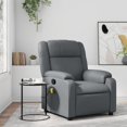 thumbnail image 1 of vidaXL Massage Recliner Chair Grey Faux Leather, 1 of 5