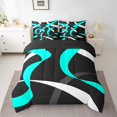 thumbnail image 2 of Erosebridal Geometric Stripe Bedding Sets Twin Size,Abstract Artwork Comforter Sets with Sheets,Geometry Lines Decor,Reversible,7pcs, 2 of 5