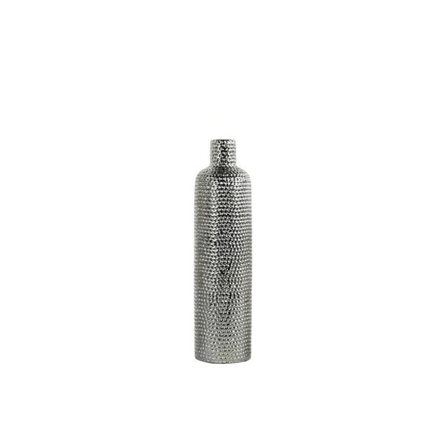 Urban Trends Collection 25055 Ceramic Round Bottle Vase, Dimpled Polished Chrome & Silver - Medium