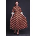 thumbnail image 2 of Bimba Robe à Manches Retroussables pour Femmes à Blocs Imprimés, Col Mandarin, Chemise Boutonnée - XX-Grand, 2 of 5