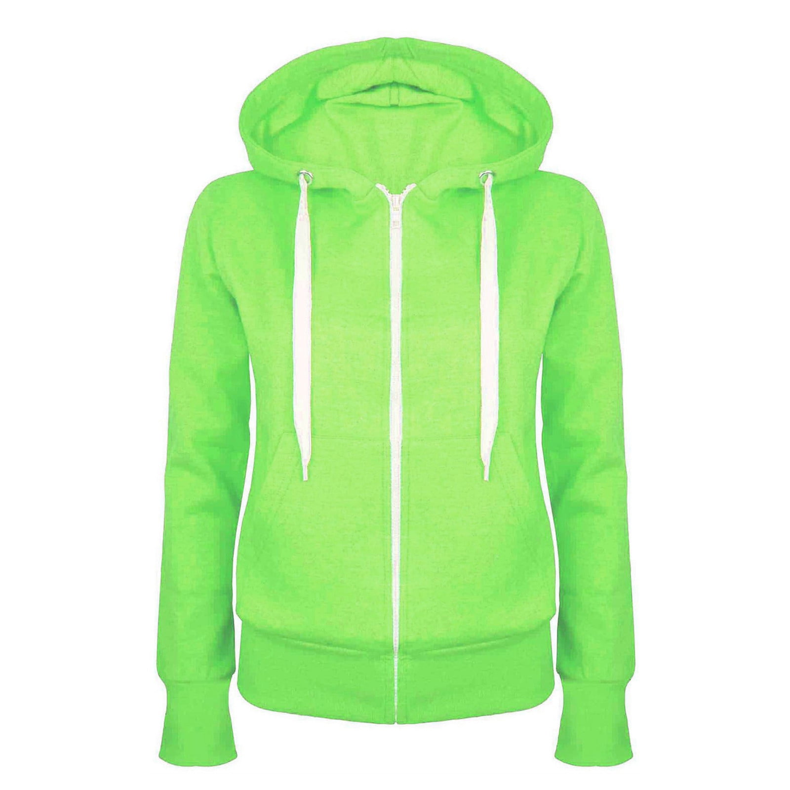 TIMIFIS Chandail à Capuchon à Manches Longues pour Femmes, Veste de Survêtement Zippée avec Poches - Vert Menthe - Lfall