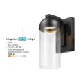 thumbnail image 3 of 12W LED Integrated Matte Black Outdoor Wall Sconce with Clear Glass Shade, 3 of 7