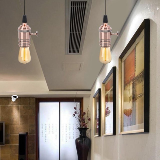 Wchiuoe Support de Lampe, Base de Lampe E27, Placage en Aluminium pour Escalier Garde-Robe Maison