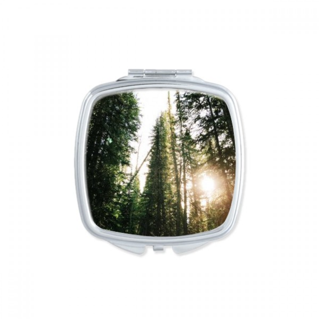 Green Forestry Science Nature Scenery Mirror Portable Compact Pocket Makeup Double Sided Glass