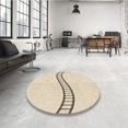 thumbnail image 4 of Ahgly Company Tapis d'Intérieur Lavable en Machine Carré Transitionnel Mocassin Beige, 5 Pieds Carré, 4 of 7